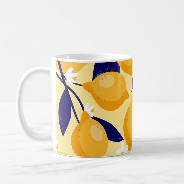 Caneca De Café Frutas de limão: padrão de comida. (Esquerda)