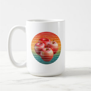 Caneca De Café Frutas de maçã vintage comida saudável
