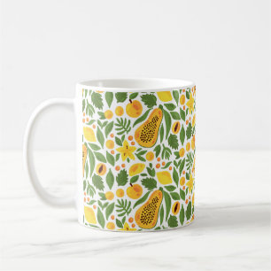 Caneca De Café Frutas de pêssego do Papaya  tropistas exóticas