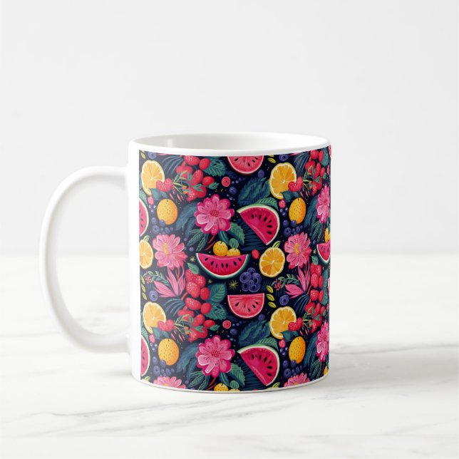 Caneca De Café Frutas e flores tropicais (Esquerda)