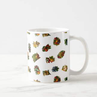 Caneca De Café Frutas e Flores Vintage