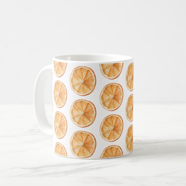 Caneca De Café Frutas Laranjas (Frente Esquerda)