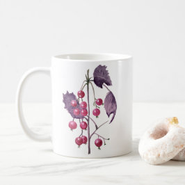 Caneca De Café Frutas Silvestres da Floresta em Tons de Magenta e