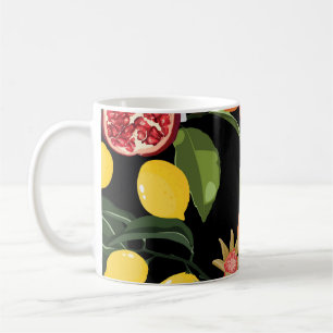 Caneca De Café Frutas Tropicais: Fundo Exótico e Invisível