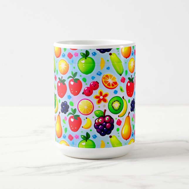 Caneca De Café Frutas Tropicais Vibrantes (Centro)