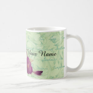 Caneca De Café Frutas verdes e roxas da flor do espírito