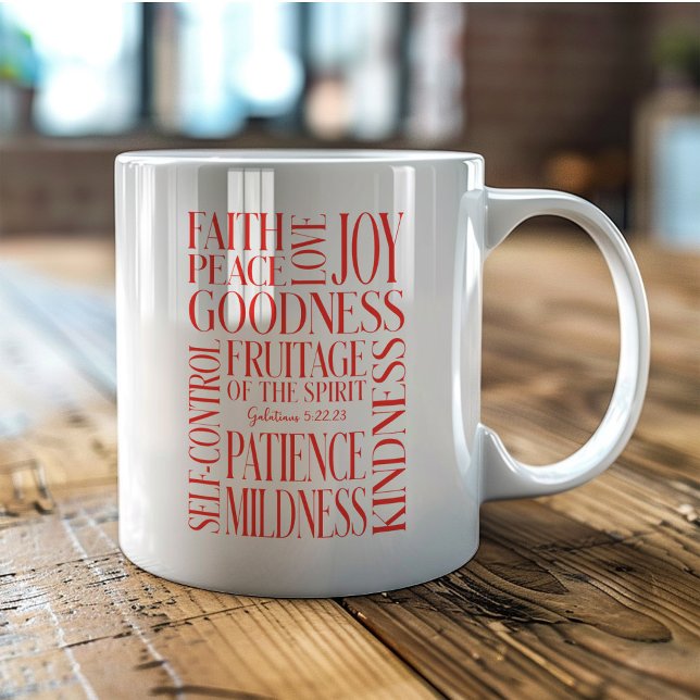 Caneca De Café Frutificação do Espírito Gálatas 5 (Criador carregado)