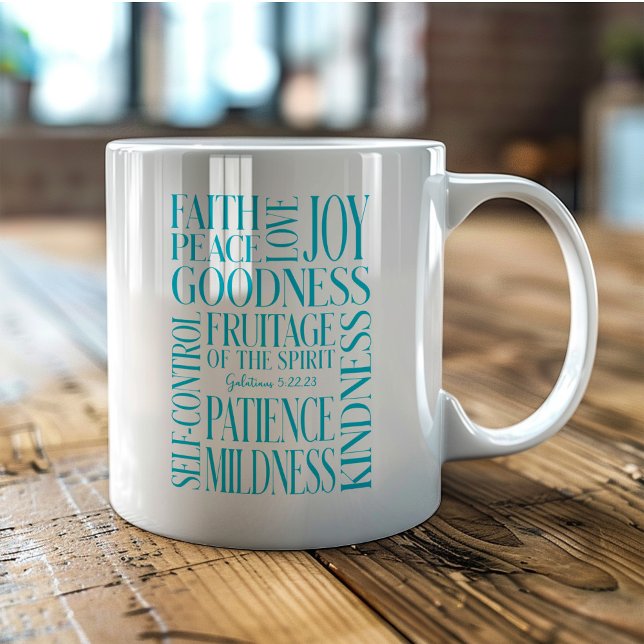 Caneca De Café Fruto do Espírito Gálatas 5 (Criador carregado)