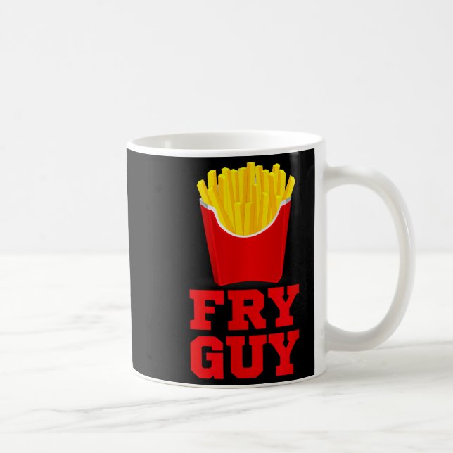Caneca De Café Fry Guy Fast Food Lover Fries Funny Novelty  (Direita)