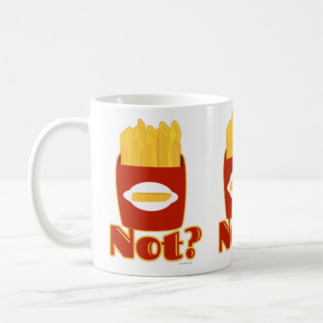 Caneca De Café Fry Not Funny Cartoon Fries Humor Design (Esquerda)