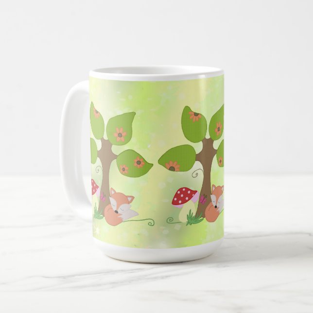 Caneca De Café Fuchs unterm Baum  (Frente Esquerda)