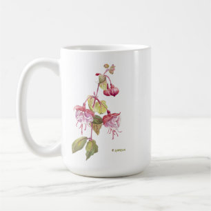 Caneca De Café Fuchsia floresce vermelho e roxo e diz