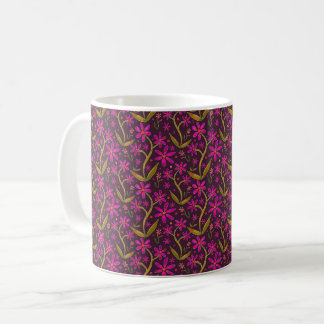 Caneca De Café Fuchsia | Margaridas Dançantes Aquarela