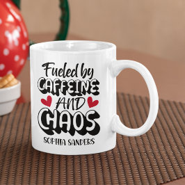 Caneca De Café Fueled by Caffeine and Chaos Funny Coffee Lovers
