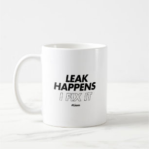 Caneca De Café Fuga Acontece. Conserto-O - Encanador Engraçado