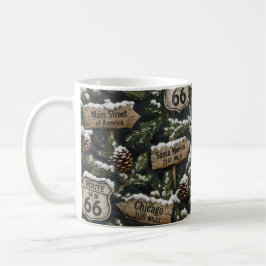 Caneca De Café Fuga de Café de Natal na Estrada Nevada