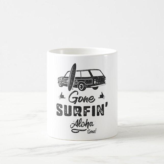 Caneca De Café Fui Surfar Hora Aloha (Criador carregado)