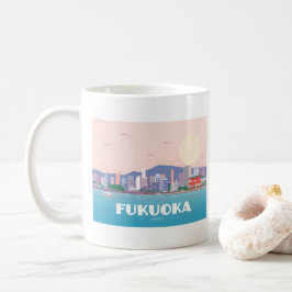 Caneca De Café Fukuoka Japão Pastel Viagem