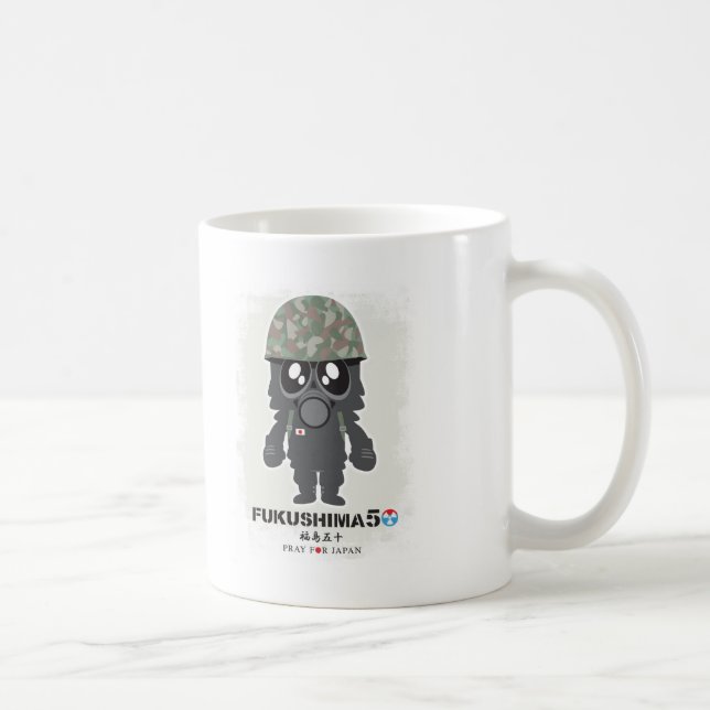 Caneca De Café FUKUSHIMA50! Pray for Japan! Self-Defence Force (Direita)