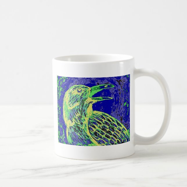Caneca De Café fulgor do dia do corvo (Direita)