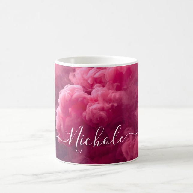 Caneca De Café Fumaça Rosa Personalizada (Centro)