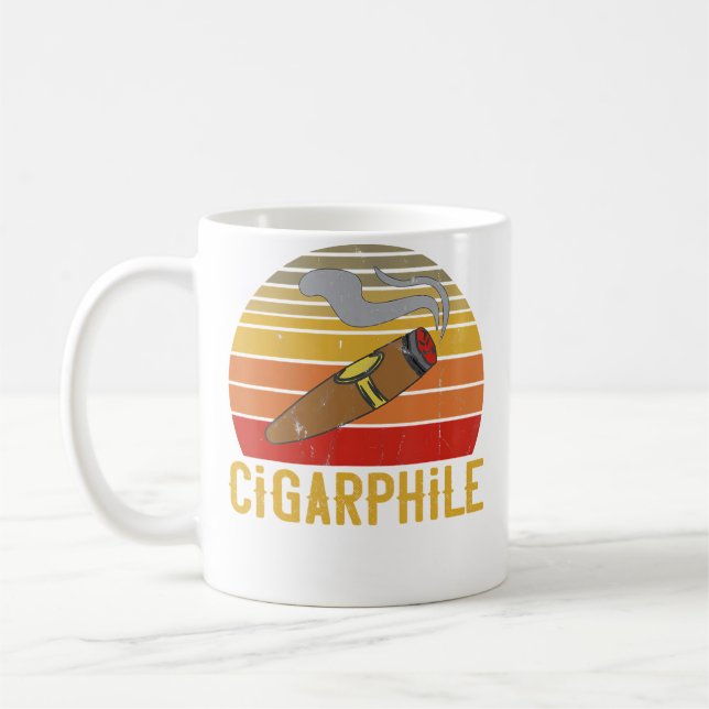 Caneca De Café Fumante Profissional de Charuto Charuto Fumando (Esquerda)