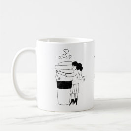 Caneca De Café FUN BLACK & WHITE freehand drawing original