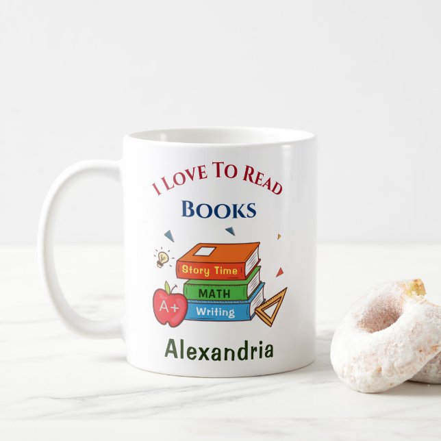 Caneca De Café Fun Books I Love To Read Child (Com Donut)