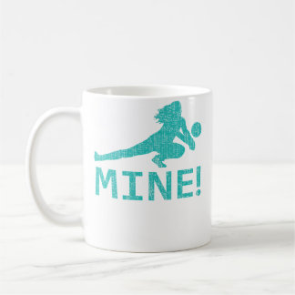 Caneca De Café Fun Distressed Mine Volleyball Player