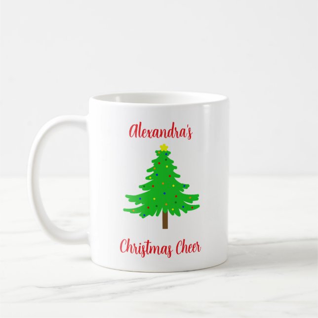 Caneca De Café Fun Festive Merry Christmas Trees (Esquerda)