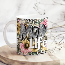 Caneca De Café Fun Mom Life Floral Animal Print Coffee Mug