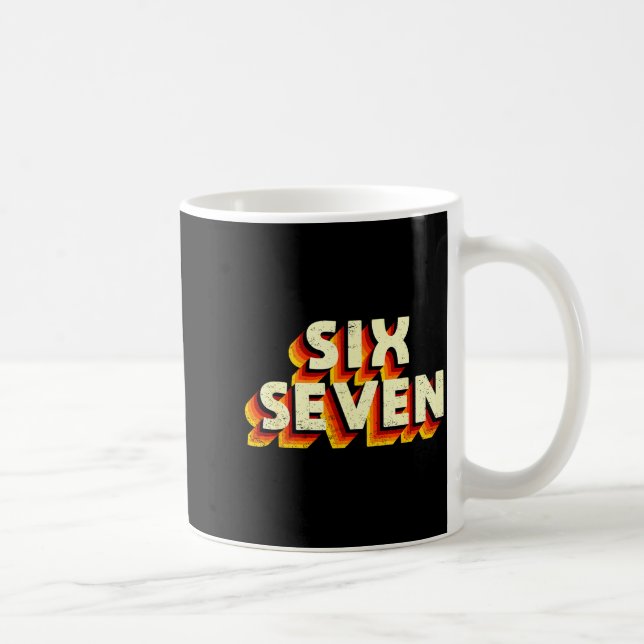 Caneca De Café Fun Six Seven 6 7 Meme Design  (Direita)