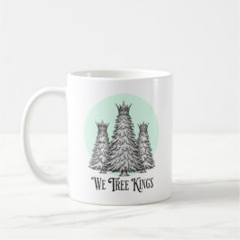 Caneca De Café Fun We Three Kings Pun Christmas Tree mug