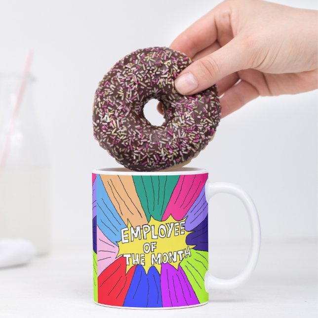 Caneca De Café Funcionário da estrela do crachá do mês (Criador carregado)