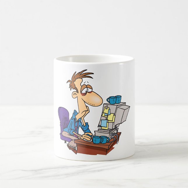 Caneca De Café Funcionário de escritório sobrecarregado de trabal (Criador carregado)