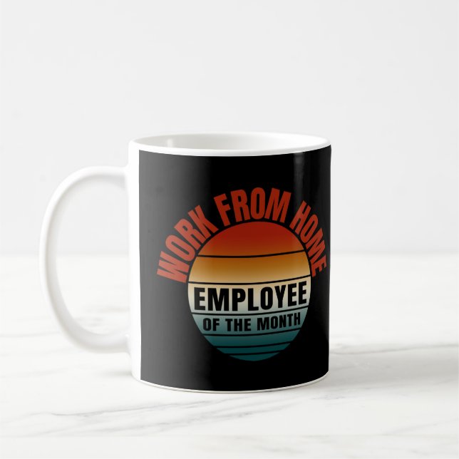 Caneca De Café funcionário do mês que trabalha de casa (Esquerda)