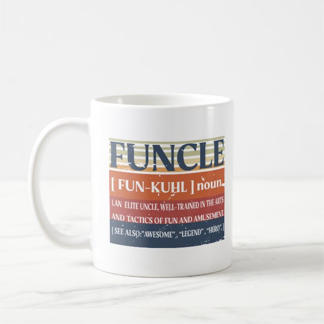 Caneca De Café Funcle Engraçado Tio Definição, Incrível Herói da  (Esquerda)
