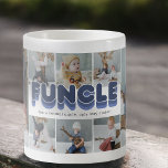 Caneca De Café Funcle Funny Legal Tio Fotografia Collage<br><div class="desc">Tio Cafeteira engraçado apresentando 8 fotos da família para você substituir por seu próprio,  o ditado "funcle",  e os nomes das crianças.</div>