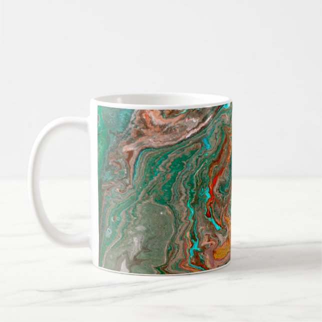 Caneca De Café Fundo abstrato acrílico mármore. Marbling ardois (Esquerda)