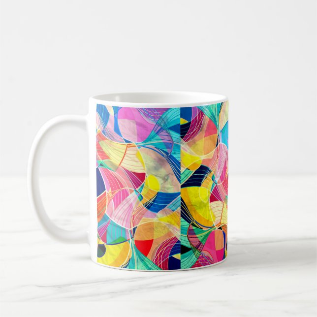 Caneca De Café Fundo abstrato de aquarelas com fanta (Esquerda)