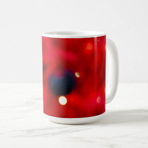 Caneca De Café Fundo Abstrato de Bokeh de Natal Vermelho