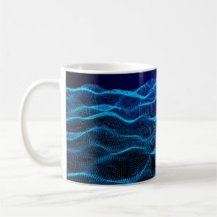 Caneca De Café Fundo Abstrato de paisagem de pontos de grade. Cyb