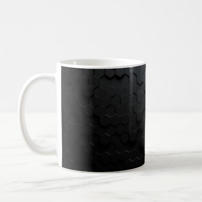 Caneca De Café Fundo abstrato triangular preto, surfa de Grunge (Esquerda)