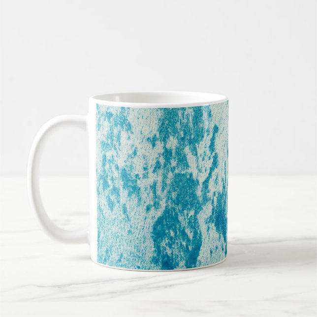 Caneca De Café Fundo azul texturizado feito de tecido denso. Con (Esquerda)