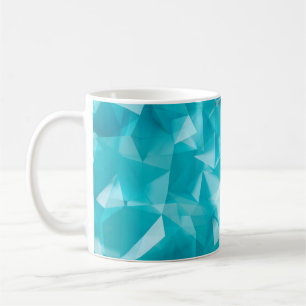 Caneca De Café Fundo azul turquesa com cristais, triângulo