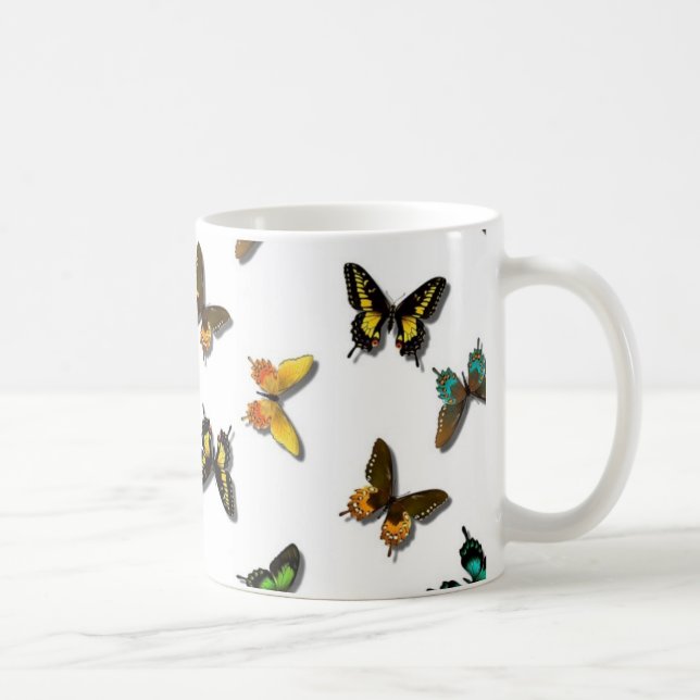Caneca De Café Fundo bonito da borboleta (Direita)