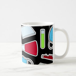 Caneca De Café Fundo bonito do preto do teste padrão do