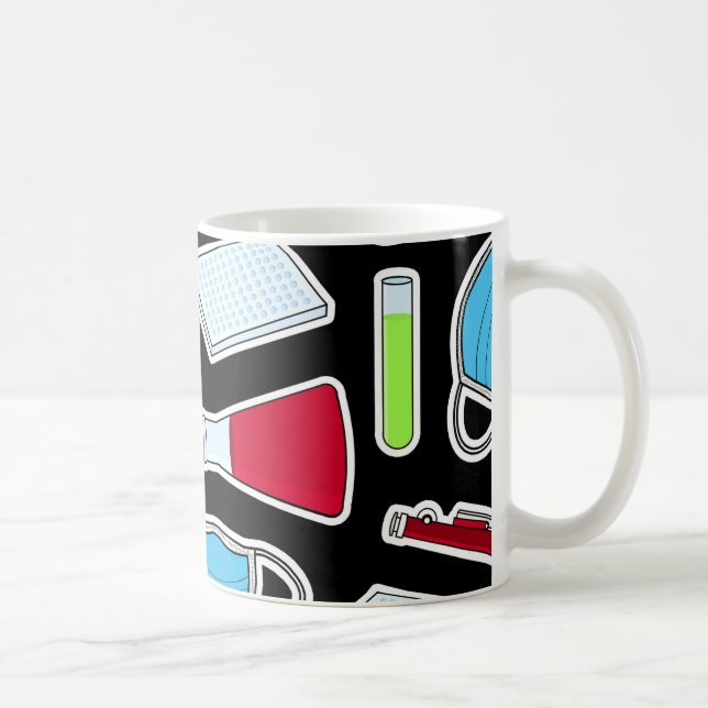 Caneca De Café Fundo bonito do preto do teste padrão do (Direita)