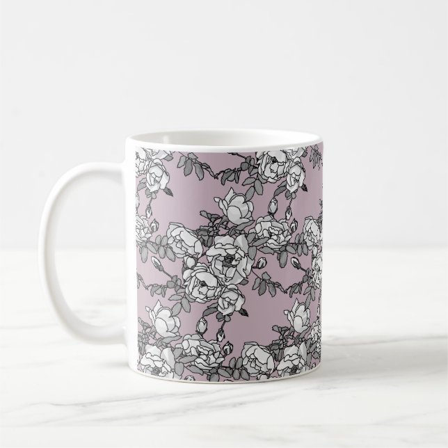 Caneca De Café fundo branco de lavanda (Esquerda)