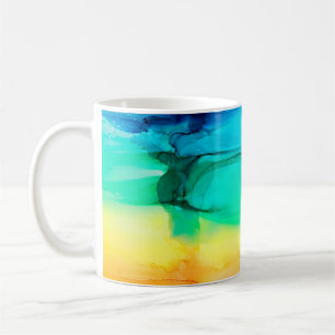 Caneca De Café fundo colorido abstrato arco-íris, papel de pared